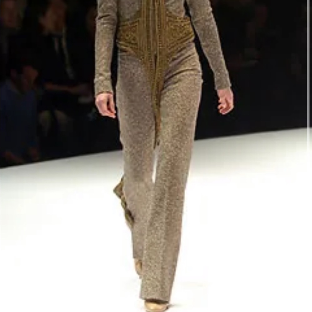 Alexander McQueen wool straight pant with gold 4/6 - Picture 5 of 12